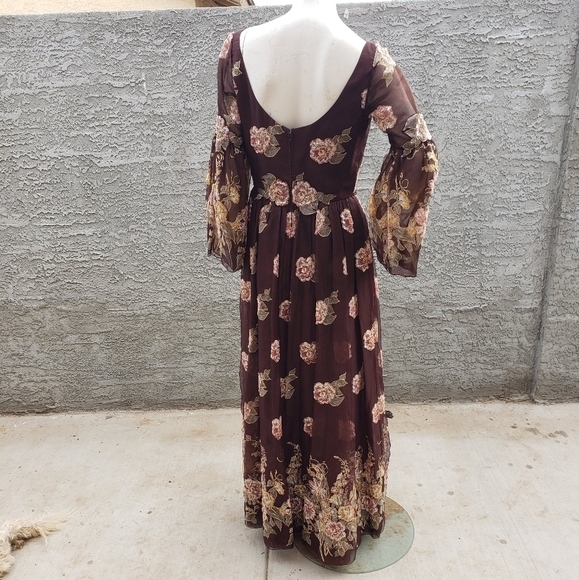 Ruben Panis Dress Vintage 1980's Silk Chiffon Gown - Picture 6 of 16